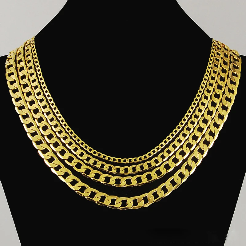High Quality 24K Gold Necklaces Jewelry Wholesale Chain Men Necklaces