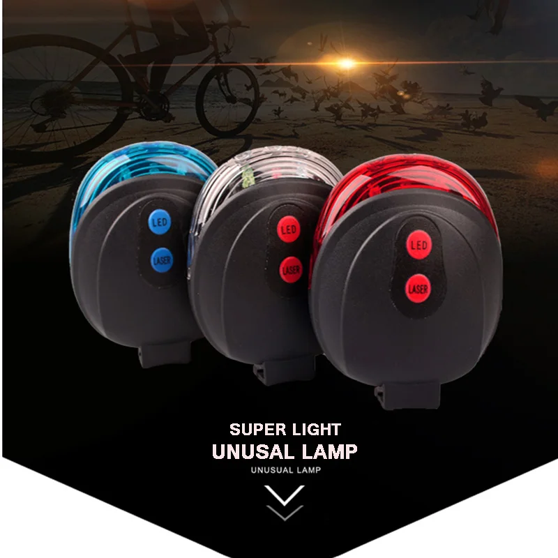 Best Bicycle Cycling Tail Rear Light Bike Light Bike Warning Lamp LED 2 Laser 7 Mode Beam Bike Night Ride Warning Light Cycling light 1
