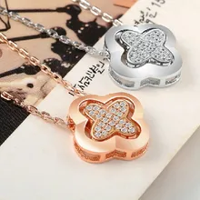 4 листа клевера кристалл кулон ожерелье аксессуары модные корейские антиаллергенные аксессуары