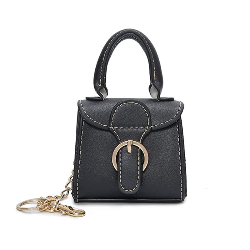 women small mini top handle handbag tiny pu leather bag lady vintage style-in Top-Handle Bags ...