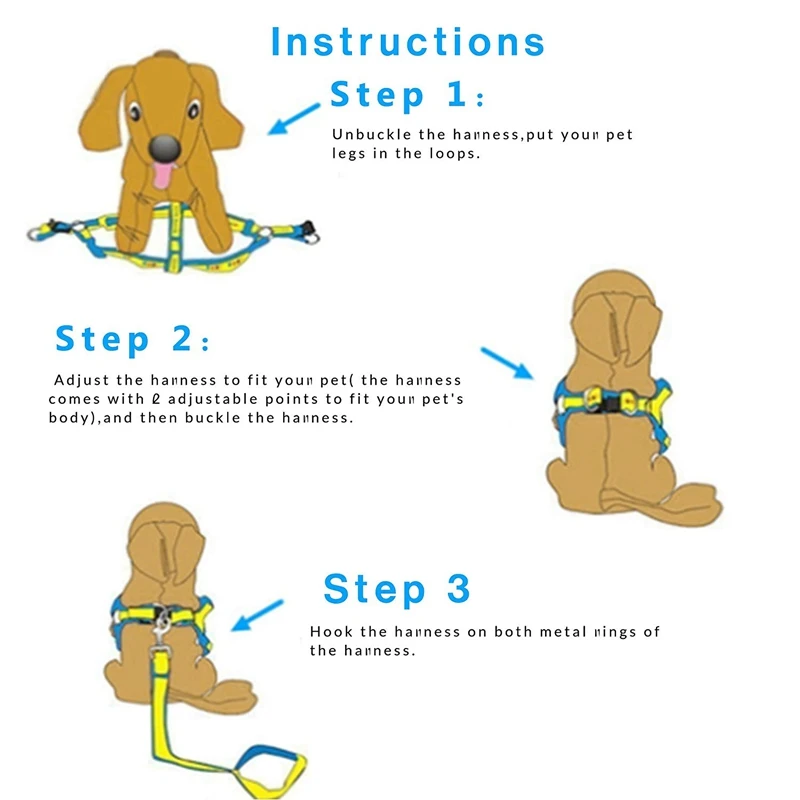 Pet Dog Leash Harness Set For Small Large Dogs Cats Puppy Nylon Dog Leashes Lead Rope Leash Harness For Dogs Cat Training YS0024 (2)