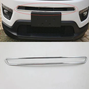 

Car Styling ABS Chrome Front Bumper Trim Cover For Jeep Compass 2017+ Front Lower Mesh Grill GRILLE Cover Trim Molding