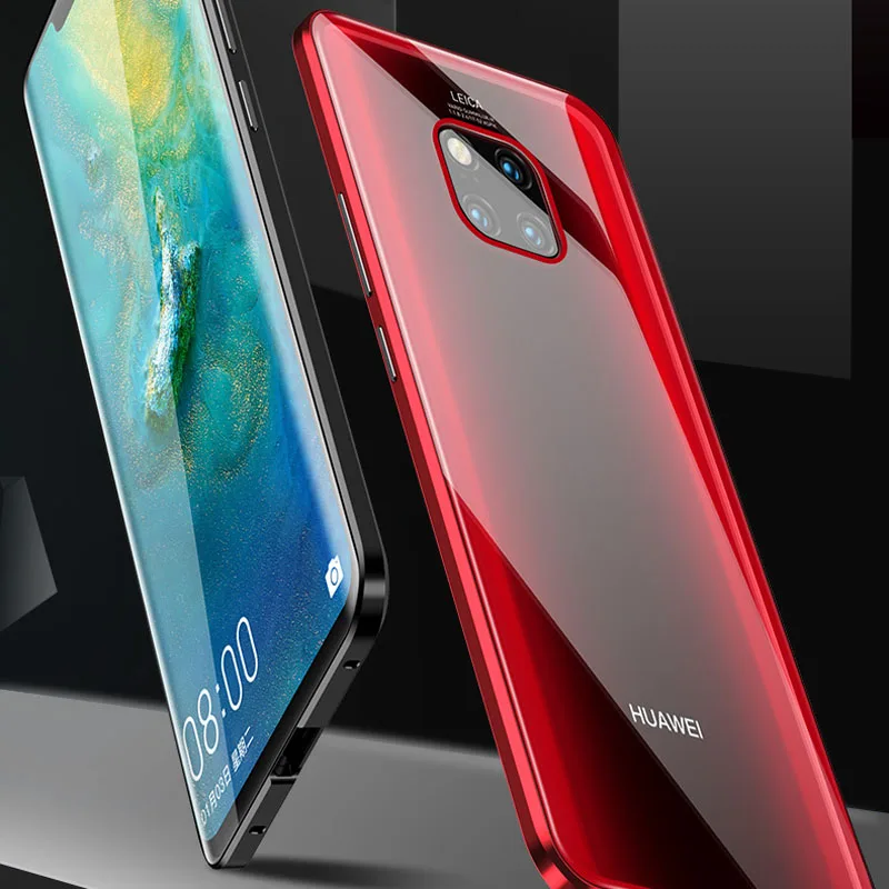 For Huawei P30 Pro Magnetic Case Front+Back double-sided Tempered Glass for Mate 20 P20 Metal Bumper |