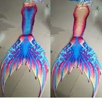 3 piece Bikinis Set Mermaid Tail Costumes,Girls Swimming Big Mermaid Tail With Monofin Adult Kids Swimmable Cosplay Costumes