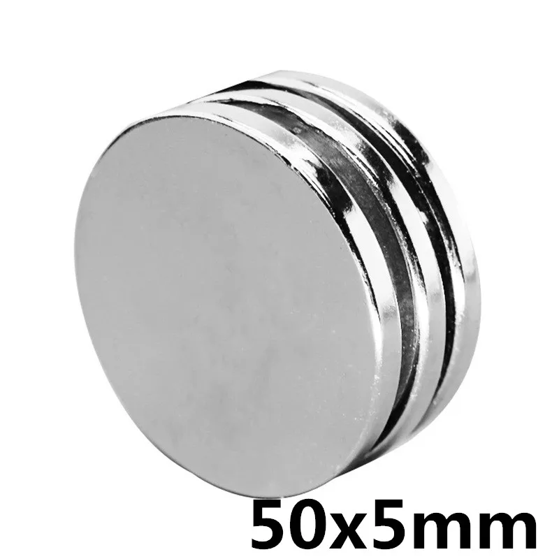 

2pcs Neodymium magnet 50x5 Rare Earth small Strong Round permanent 50*5 mm fridge Electromagnet NdFeB nickle magnetic DISC