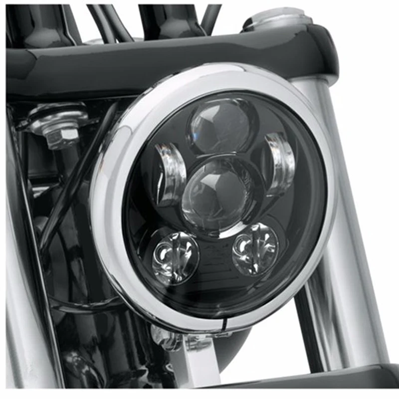 FREESOO 5-3//45.75 Proyector Faros Redondos LED Daymaker para Harley Davidson Kickfaire Motocicleta Proyector Luces 45W 9 LED 12V Faros Redondos Bombilla Blanco Iluminaci/ón L/ámpara de Aluminio