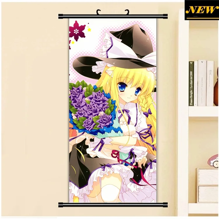 

45X95CM Toho Eastern Touhou Project Marisa Kirisame cartoon anime wall picture art cameltoe loli poster scroll canvas paintings