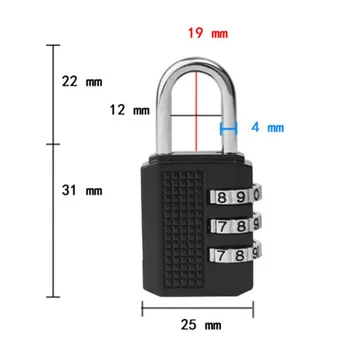 

Mini Anti-theft Lock Zinc Alloy Security 3 Combination Multifunctional Code Lock Travel Suitcase Luggage Wardrobe Padlock
