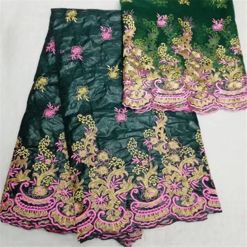 

New Arrival African Bazin Riche Brode Brocade Fabric with Embroidery Lace Guinea Brocade Lace Fabric for Dress-BTE30