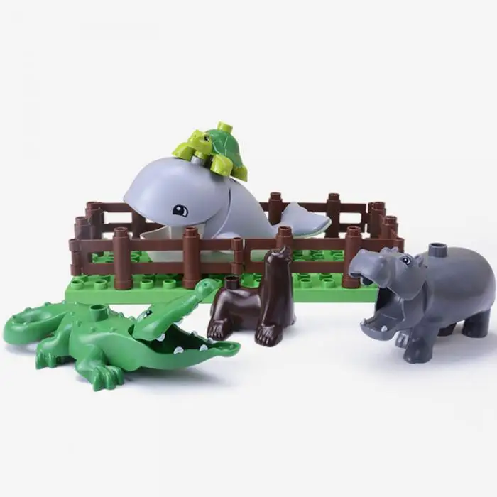 Детские модели животных, набор строительных блоков, совместимые игрушки-головоломки для раннего образования M09