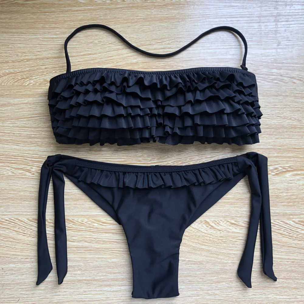 AUYLVY Biquini 2019 Ruffled Swimsuit women Ruffled Bandage Split Halter Shower SwimwearSet BeachwearPrint Ruffle Bikini Push Up AUYLVY Biquini 2019 Ruffled Swimsuit women Ruffled Bandage Split Halter Shower SwimwearSet BeachwearPrint Ruffle Bikini Push Up