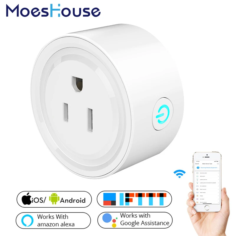 2019 New Smart Wifi Socket US Type Socket Mobile APP Remote Control Support Amazon Alexa Google Home