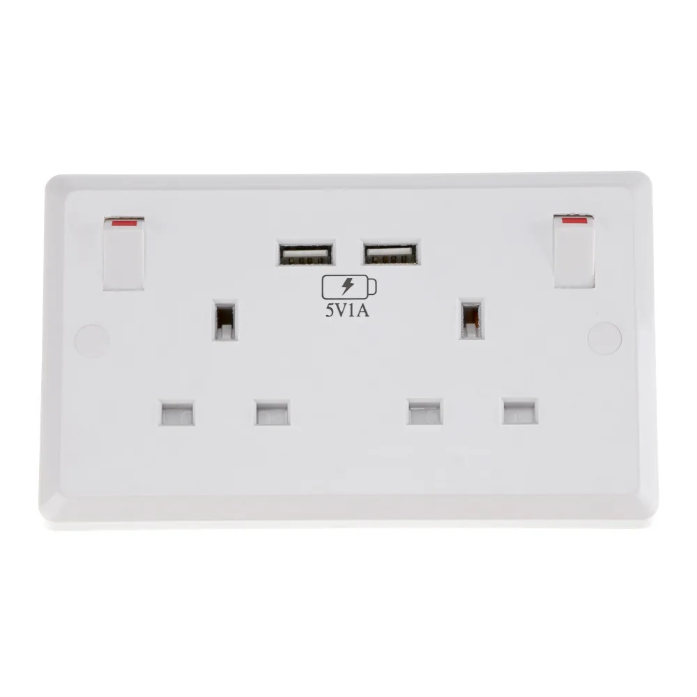 new arrival! UK plug double socket 220 240V 13A gang electric wall plug