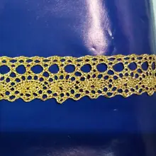 5 м/лот 1,5 см ширина Золотая кружевная лента DIY швейный материал плетеная вышивка аксессуары для одежды кружевной ленты