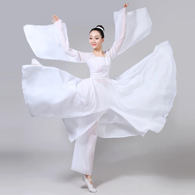 

Classical Dance Costumes Female New Fairy Dance Dress Elegant Chinese Style Wide Sleeves Flow Fairy Skirt Clothing Gauze Adult
