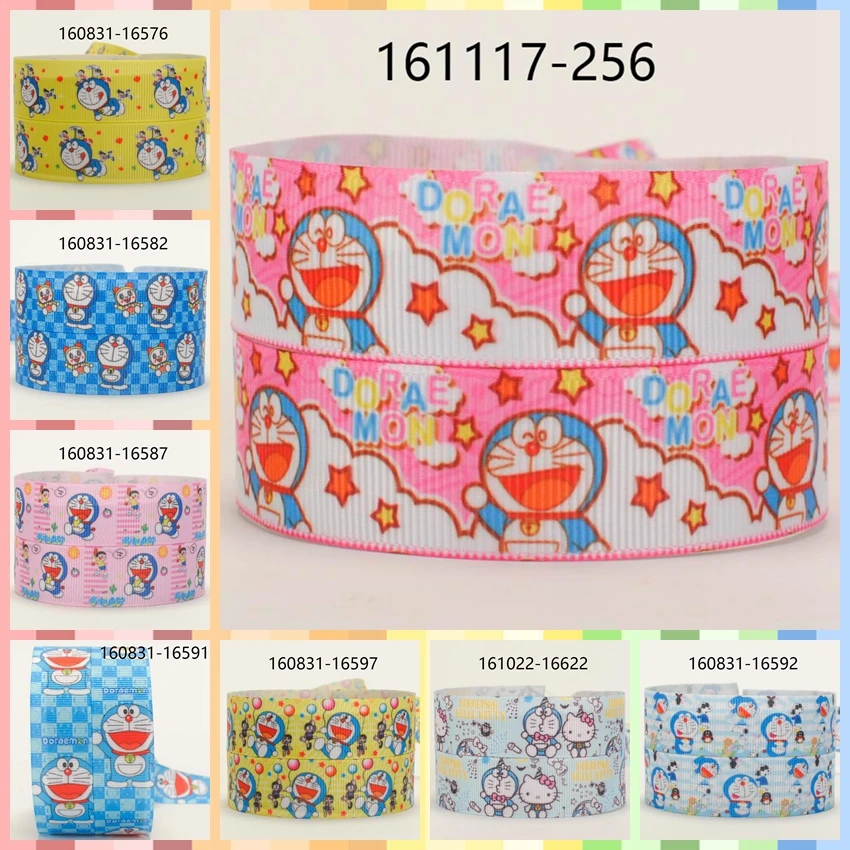 10 ярдов разные размеры живой мультфильм Дораэмон ленты печатных Grosgrain