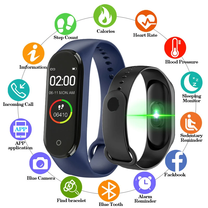 Новое поступление M4 Smartband фитнес-трекер умный Браслет кровяное давление монитор сердечного ритма водонепроницаемый смарт-браслет