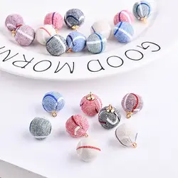 Южная Корея Универсальная Ткань мяч бисер DIY серьги волос веревки кулон ретро плед хлопок текстурой
