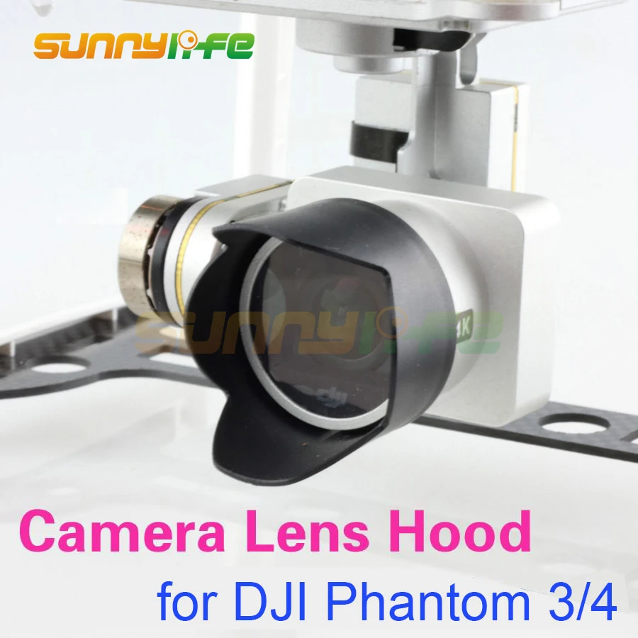 

Camera Lens Hood Sunshade Antiglare Sunhood for DJI Phantom 4 Phantom 3 Black 1pc