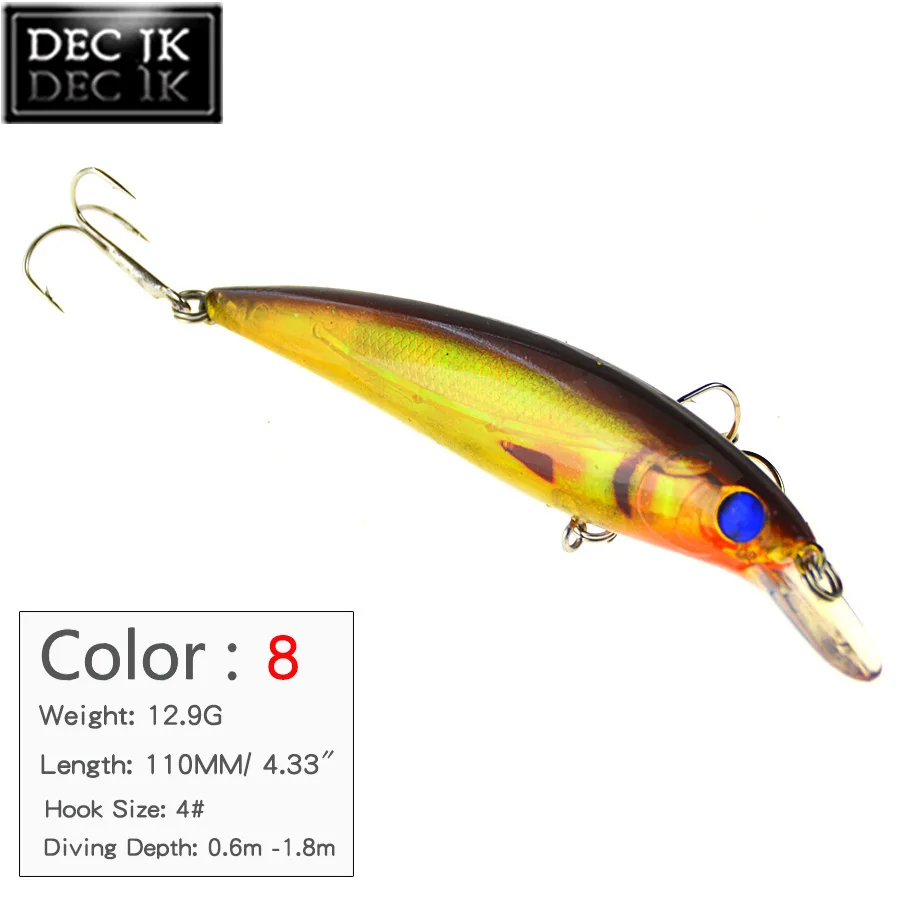 1PCS Crankbaits Minnow Suit For Plastic Hard Fishing Lure Fake Bait 3D Fish Eyes Tackle Artificial Saltwater Lures With Hooks (8)