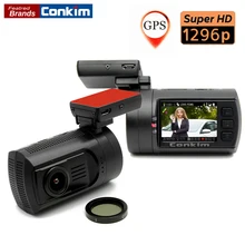 Holder conkim Cámara Auto Super HD 2304*1296 P de Ambarella A7 GPS g-sensor de Apoyo Dual Tf LDWS Coche DVR CPL Guardia de Aparcamiento Mini 0806
