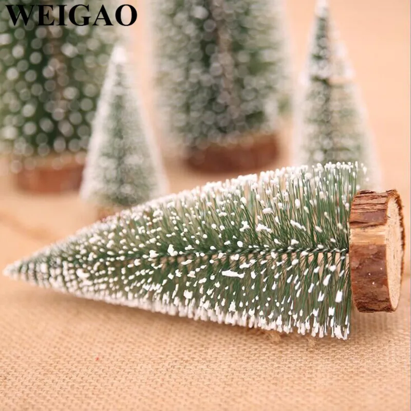 WEIGAO 10- 30cm Christmas Decoration Natural Rattan Wreaths and Mini Artificial Christmas Tree Wooden Tree Pendant Xmas Supplies