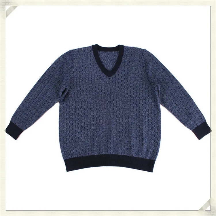  new arrival 100%goat cashmere v-neck knit men fashion dark argyle thick pullover sweater H-straight