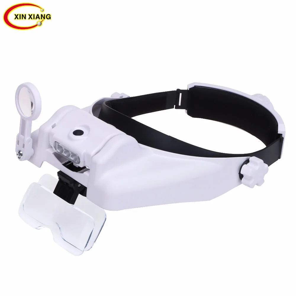 Headband Reading Magnifier With Illumination 3 LED Magnifier Lamp 1X 1