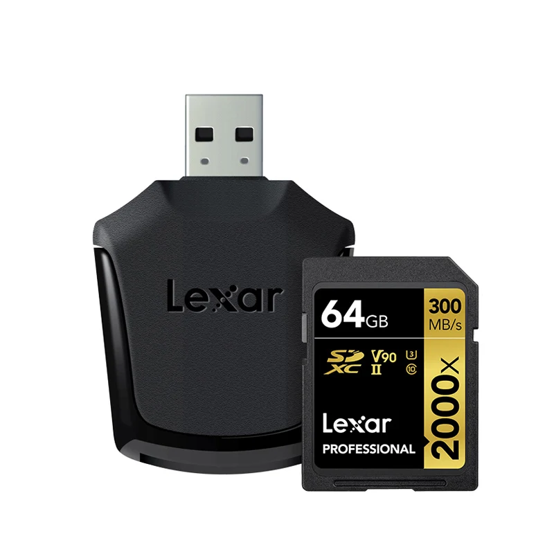 Lexar 2000X sd-карта 32 Гб 128 Гб 64 Гб класс 10 U3 V90 4 K карта памяти 32 64 128 ГБ 300 МБ флэш-карта памяти SD для камеры SDXC SDHC - Емкость: SD2000X-064G