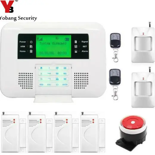 

YobangSecurity GSM PSTN Home Security Alarm Systems with LCD Keyboard Wireless GSM Alarm System 433MHz Door Detector PIR Sensor