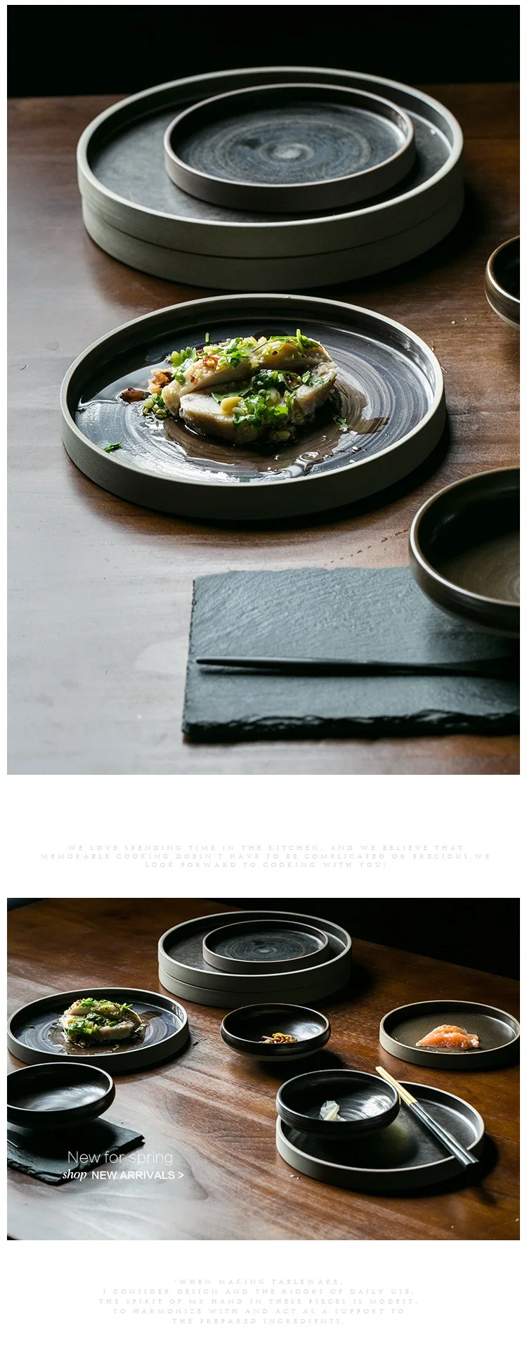 ANTOWALL Европейский стиль коричневый керамический плоский поднос обеденная тарелка Ретро миска для рисового супа круглая тарелка блюдо кружка