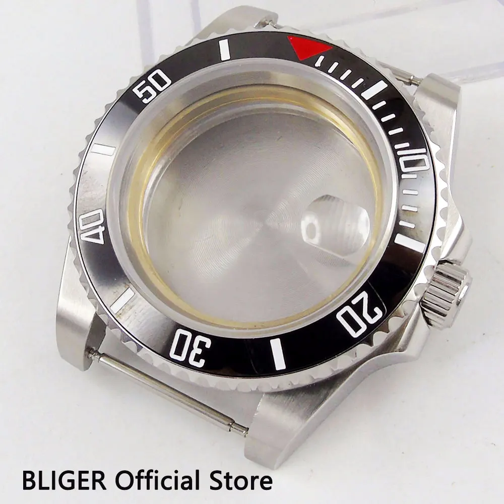 BLIGER 40 мм Модный повседневный 316L нержавеющая сталь черный керамический ободок