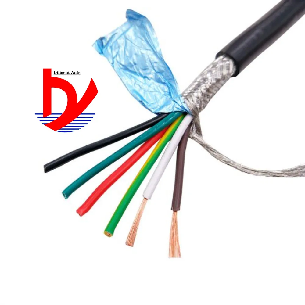 Слойной обмоткой стекловолокном 17AWG 1mm2 мульти-защищаемый сердечник кабеля RVVP 2/3/4/5/6/7/8/10/12/14/16/20/24 анти-помех линии управления сигнал l