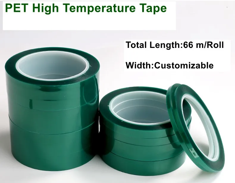 1 Rolls Width 50mm x 66m PET green silicone film high temperature