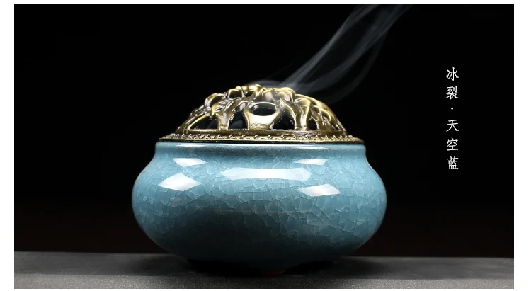PINNY Китайская античная горелка для благовоний, керамическая конусная кадильница, подарок и ремесла, украшения для дома, ароматическая печь, керамическая металлическая рукоделие