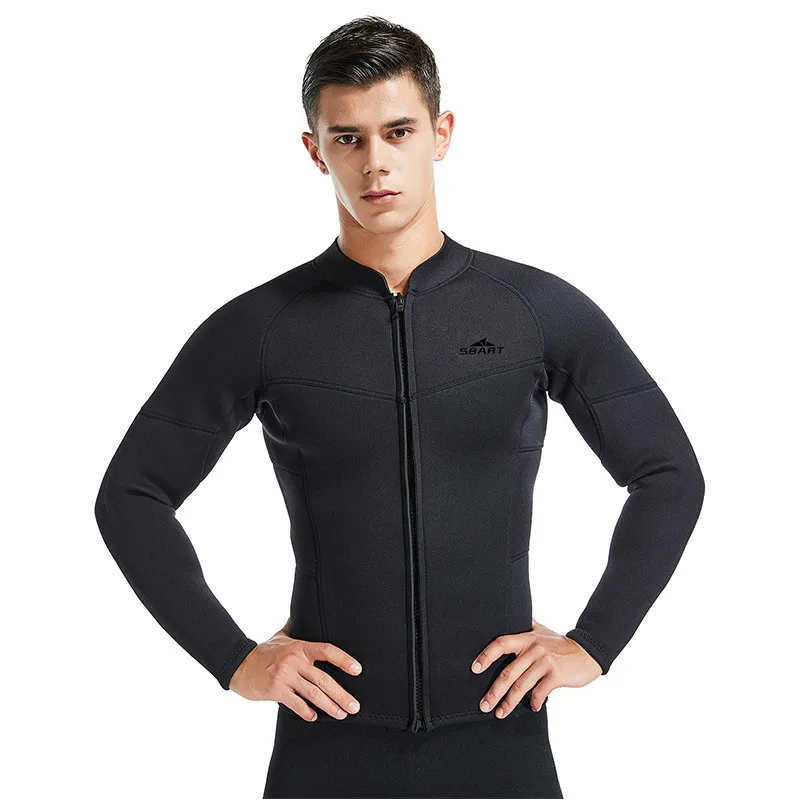 

SBART 3MM Men Long Sleeve Neoprene Jacket Wetsuits Diving Suits Swimming Tops Male Scuba Rash Guards Snorkeling Gear DO