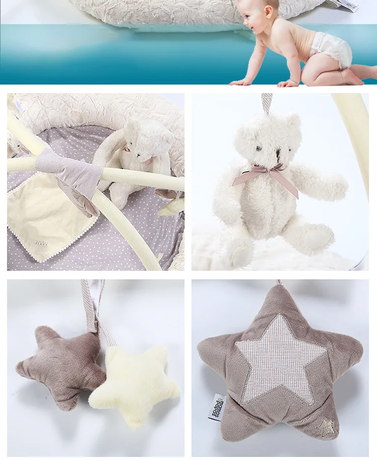 Детская музыка медведь игра одеяло младенец, ткань искусство Бодибилдинг рамка коврик для ползания интеллектуальные игрушки