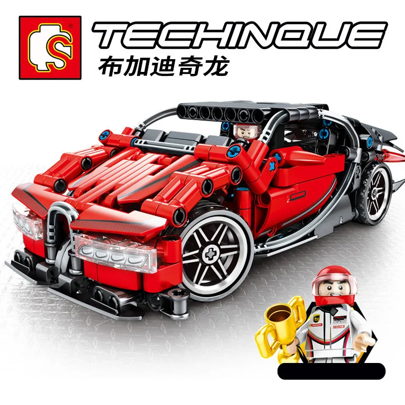 Город супер гонщики совместимые Legoed суперкар Bugatti чугун модель строительные