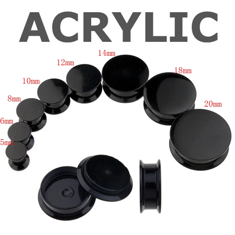 Buy Black Ear plugs Interanlly screw acryic ear flesh