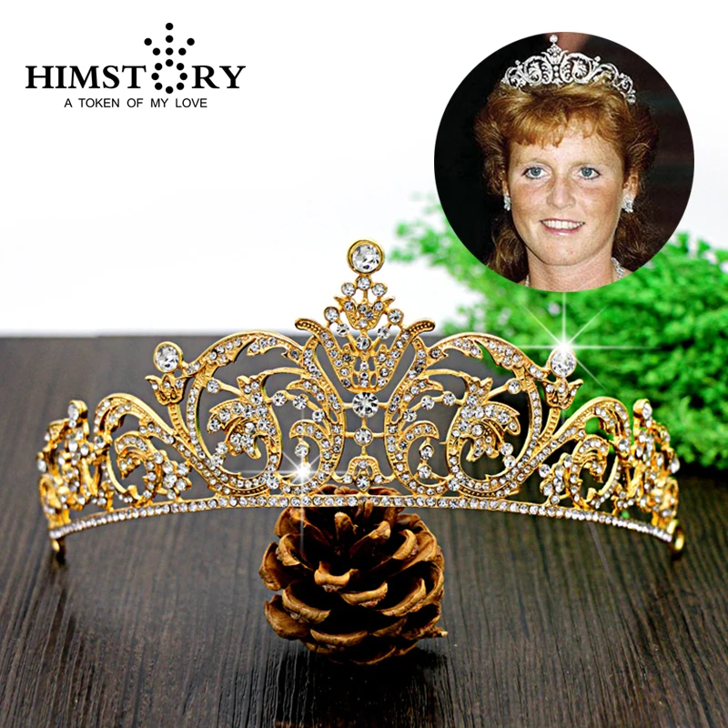 HIMSTORY Золотые/белые кристаллы стразы свадебные украшения для волос Принцесса
