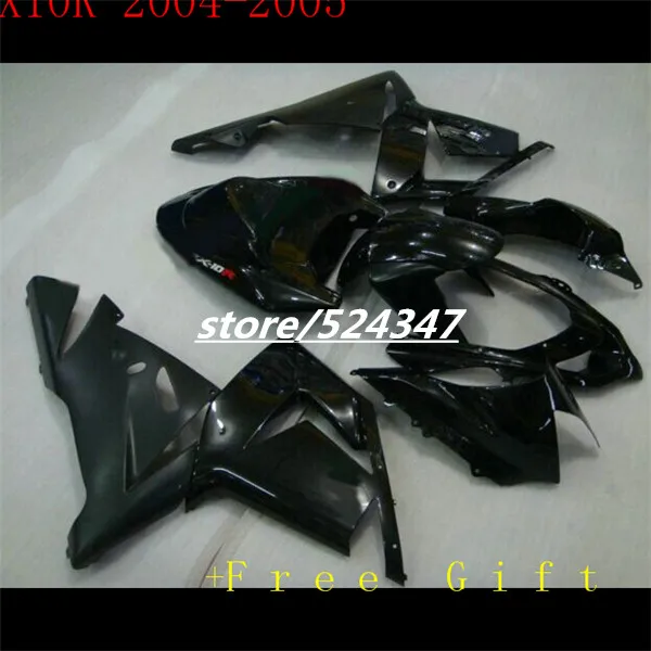 

all black Fairings FOR KAWASAKI NINJA ZX10R 04-05 ZX 10R 04 05 ZX-10R 10 R 2004 2005 fairing kits for Ninja-Nn