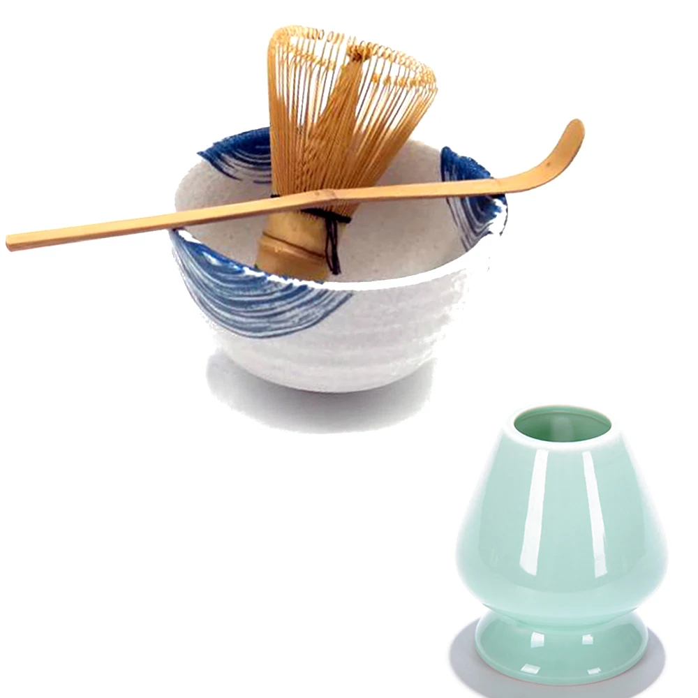 Элегантный традиционный матча подарочный набор натуральный бамбуковая ложечка венчик Scoop Ceremic чаша для маття венчик держатель японская