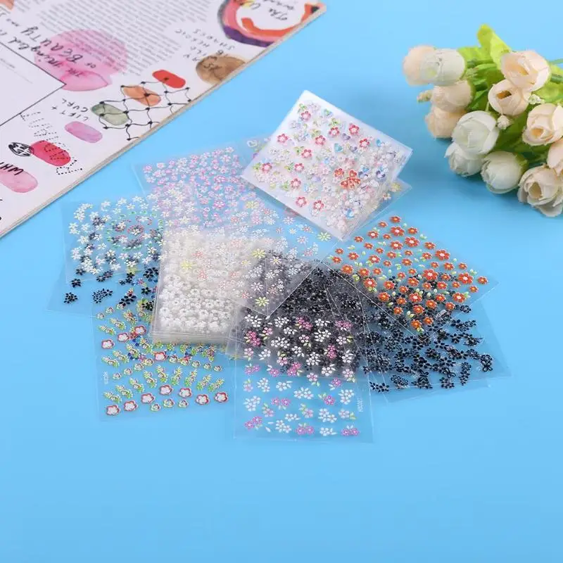 50 шт./компл. 3D наклейка с цветком для ногтей DIY красочный арт наклейки Пастер ногтей инструменты