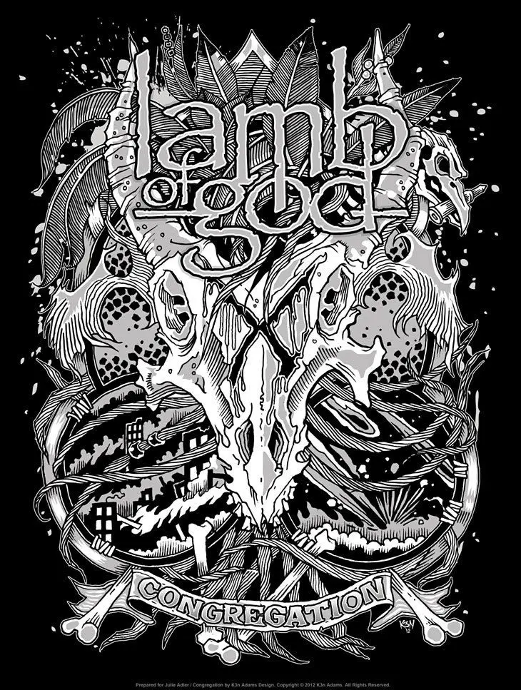 

1168B Lamb of god - Rock Band Music-Wall Sticker Silk Poster Light Canvas Decoration