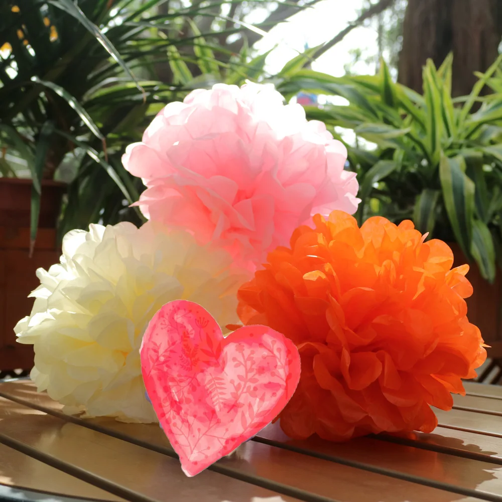 

30pcs/Lot 6 inches 15cm Tissue Paper Pom Poms Paper Flowers Ball pompom wedding Decoration Birthday Decoration For Parties