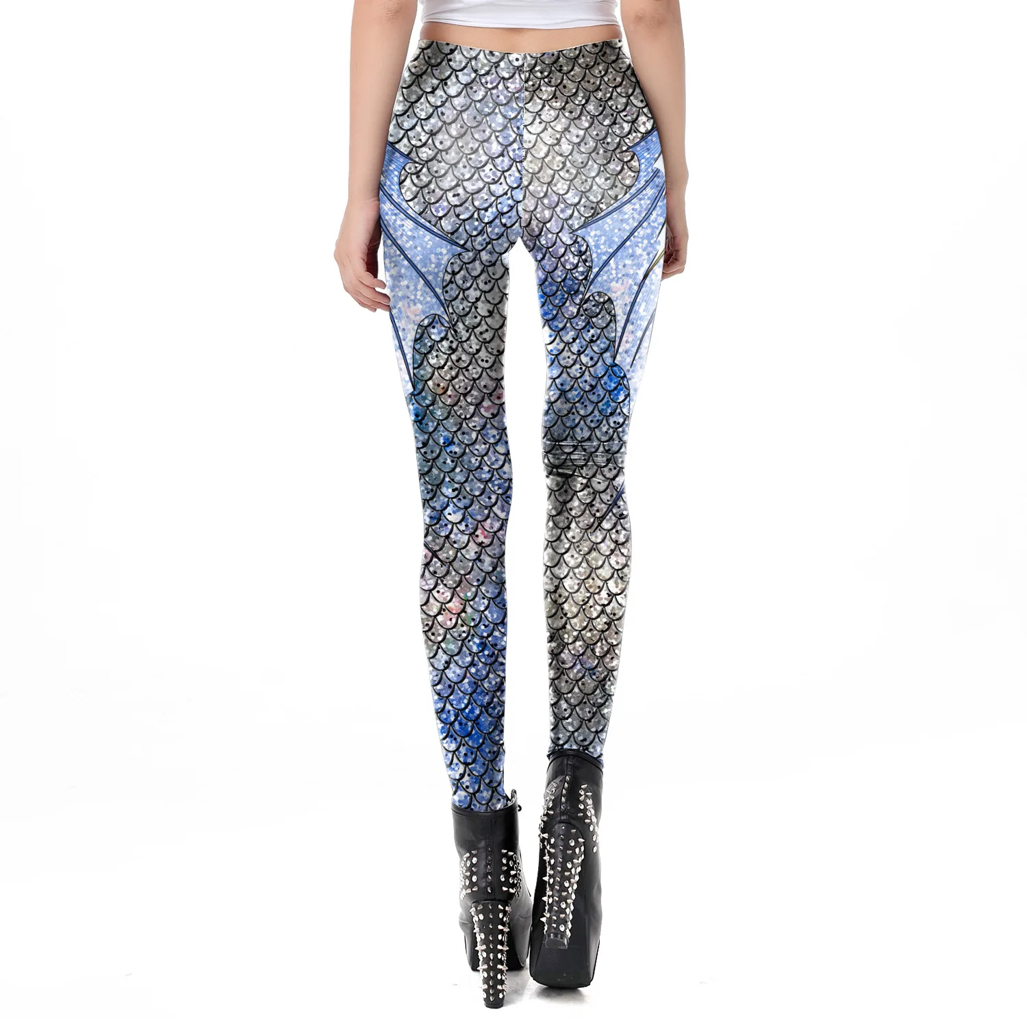 Pаспродажа Леггинсы «русалка» для йоги, галактики, женские сексуальные леггинсы с рисунком рыбьей чешуи, цветные блестящие обтягивающие леггинсы, жен...
