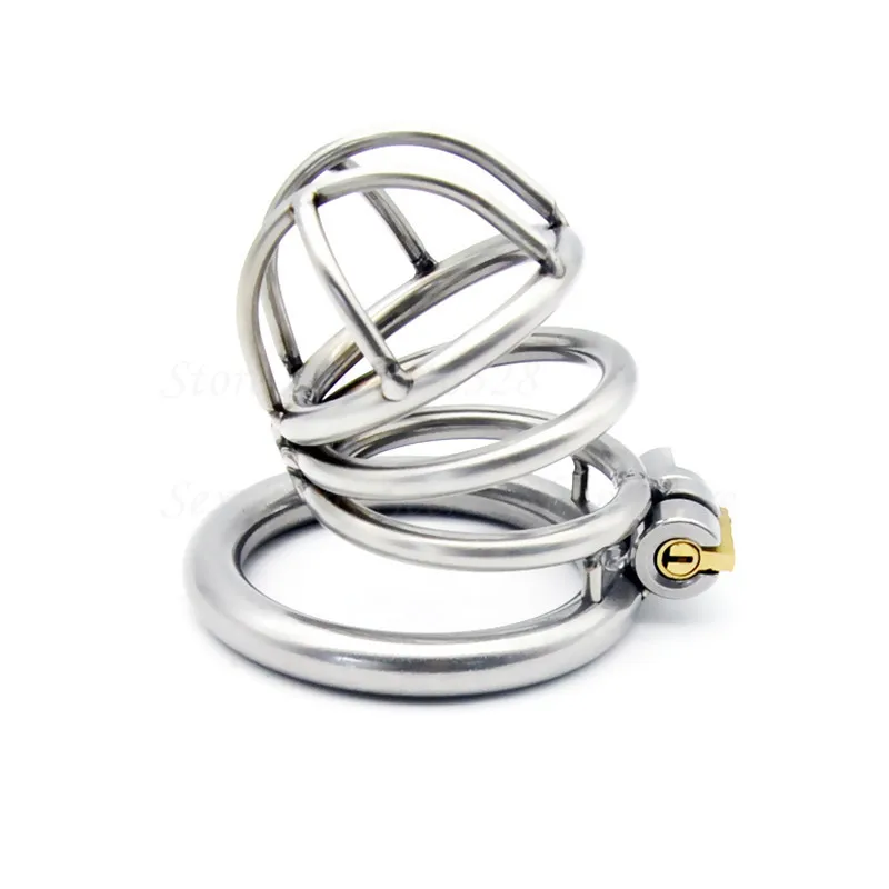 Newest 304 Stainless Steel Cock Cage Male Chastity Device Penis Rings Virginity Lock Cock Ring Adult Game Chastity Belt For Men
