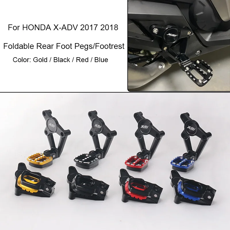 X-ADV X ADV 750 Motorbike Foldable Rear Foot Pegs Pedal Footrest Passenger Rear set For HONDA 2017 2018 X-ADV 750 Motorcycle (1)