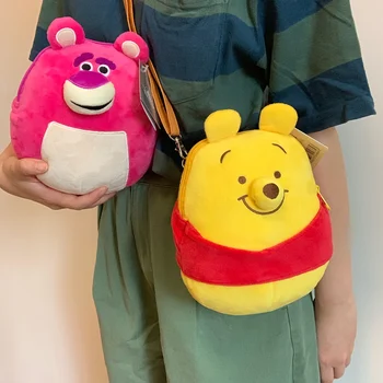 

IVYYE 1PCS Lotso Bear Fashion Anime Plush Shoulder Bags Soft Cartoon Tote Casual Handbag Fluffy Dolls Phone Bag Girls New