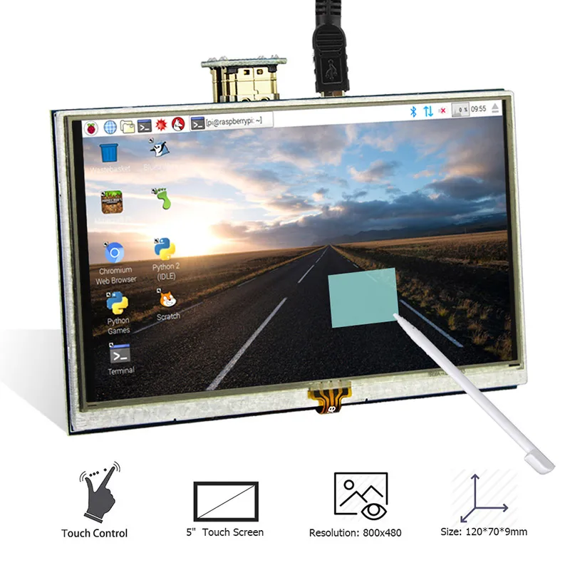 Elecrow 5 дюймов HDMI lcd сенсорный экран Raspberry Pi 3 дисплей HD Интерфейс 800x480 5 дюймов RPI TFT монитор для Raspberry Pi 3 2B B